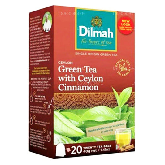 Цейлонский зеленый чай Dilmah с цейлонской корицей (40 г) 20 пакетиков