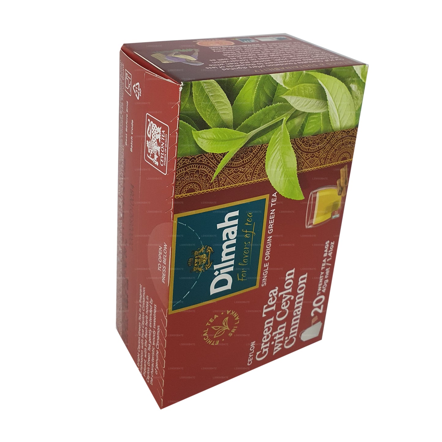 Цейлонский зеленый чай Dilmah с цейлонской корицей (40 г) 20 пакетиков