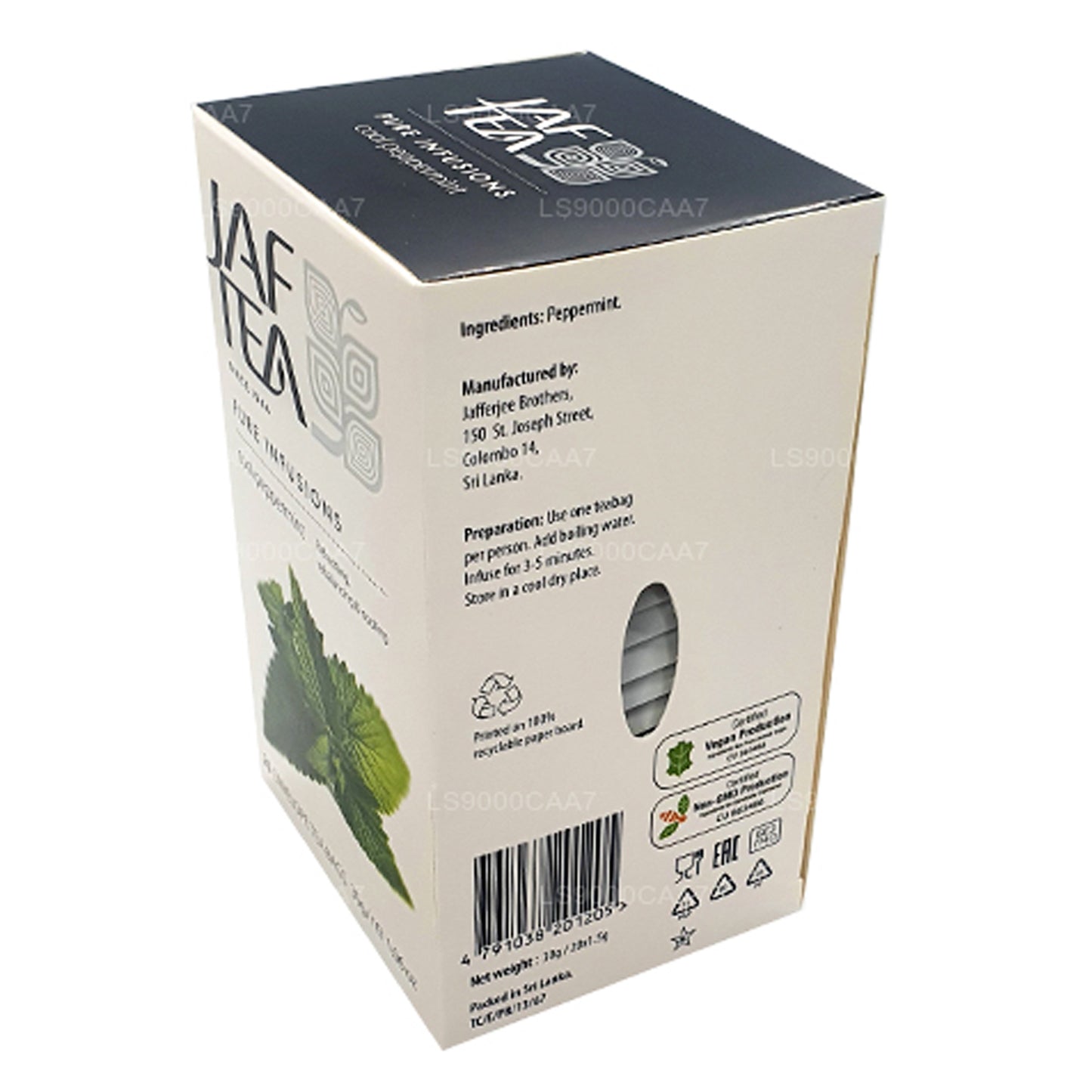 Коллекция чистых инфузий Jaf Tea, прохладная фольга с мятой перечной, конверт, пакетики для чая (30 г)