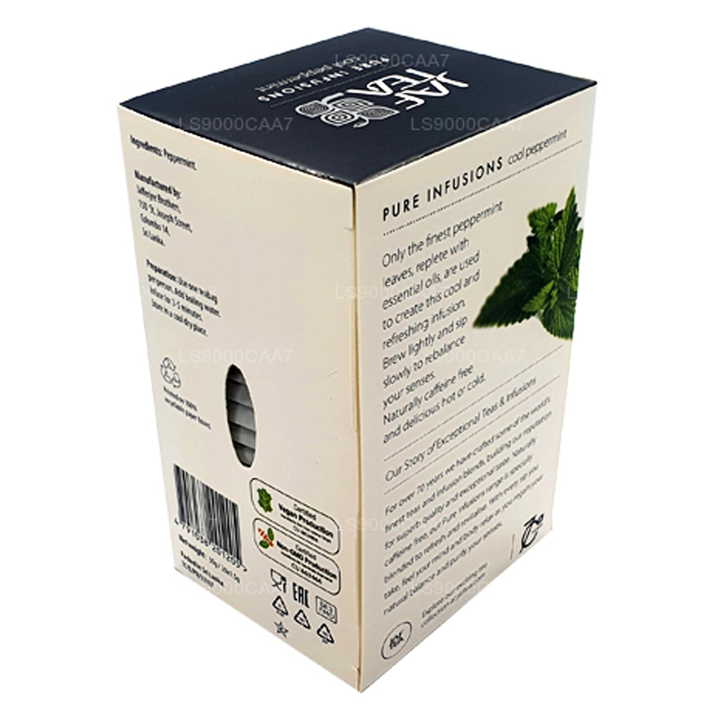 Коллекция чистых инфузий Jaf Tea, прохладная фольга с мятой перечной, конверт, пакетики для чая (30 г)