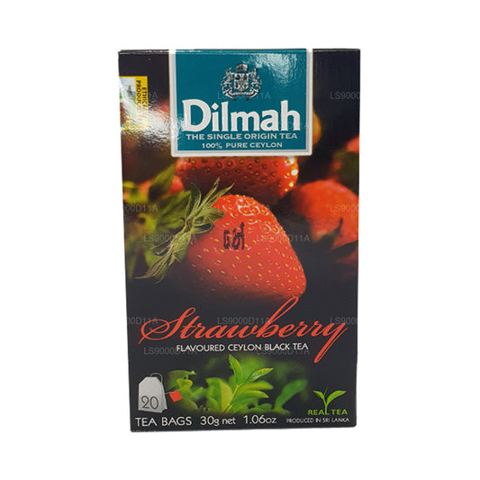Цейлонский черный чай Dilmah со вкусом клубники (30 г) 20 чайных пакетиков