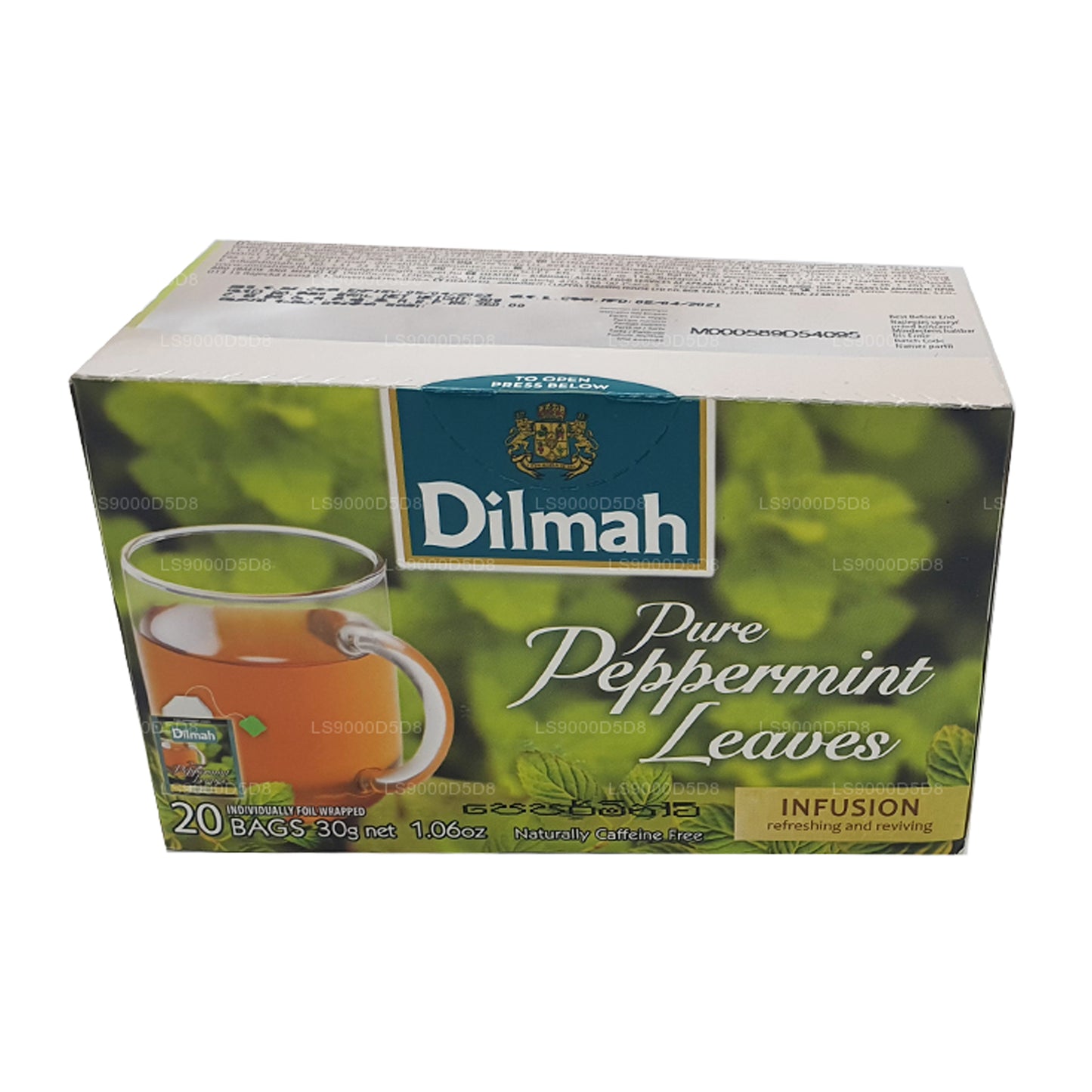 Чистые листья мяты перечной Dilmah (30 г) 20 пакетиков