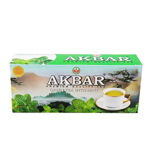 Зеленый чай Akbar с мятой (200 г) 100 пакетиков