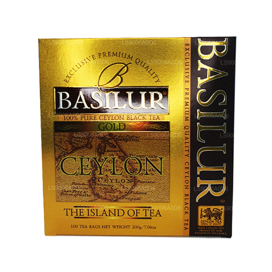 Эксклюзивный цейлонский черный чай высшего качества Basilur Island of Gold (200 г) 100 пакетиков