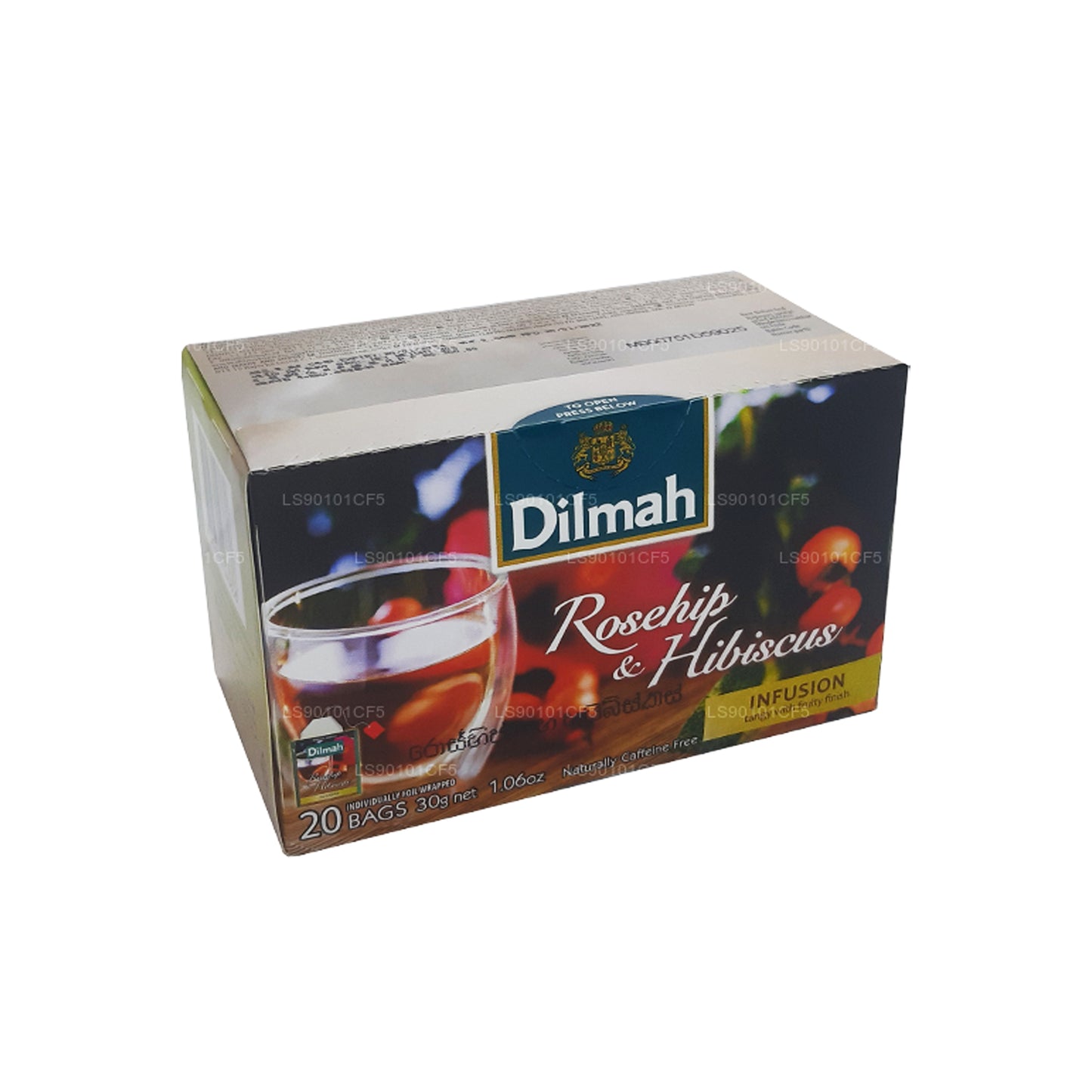 Черный чай Dilmah со вкусом шиповника и гибискуса (30 г)