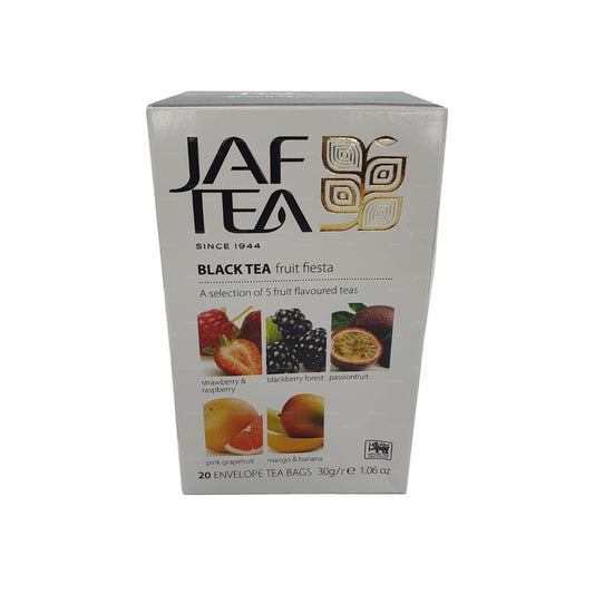 Jaf Tea Коллекция чистых фруктов Черный чай Фруктовая фиеста (30 г) 20 чайных пакетиков