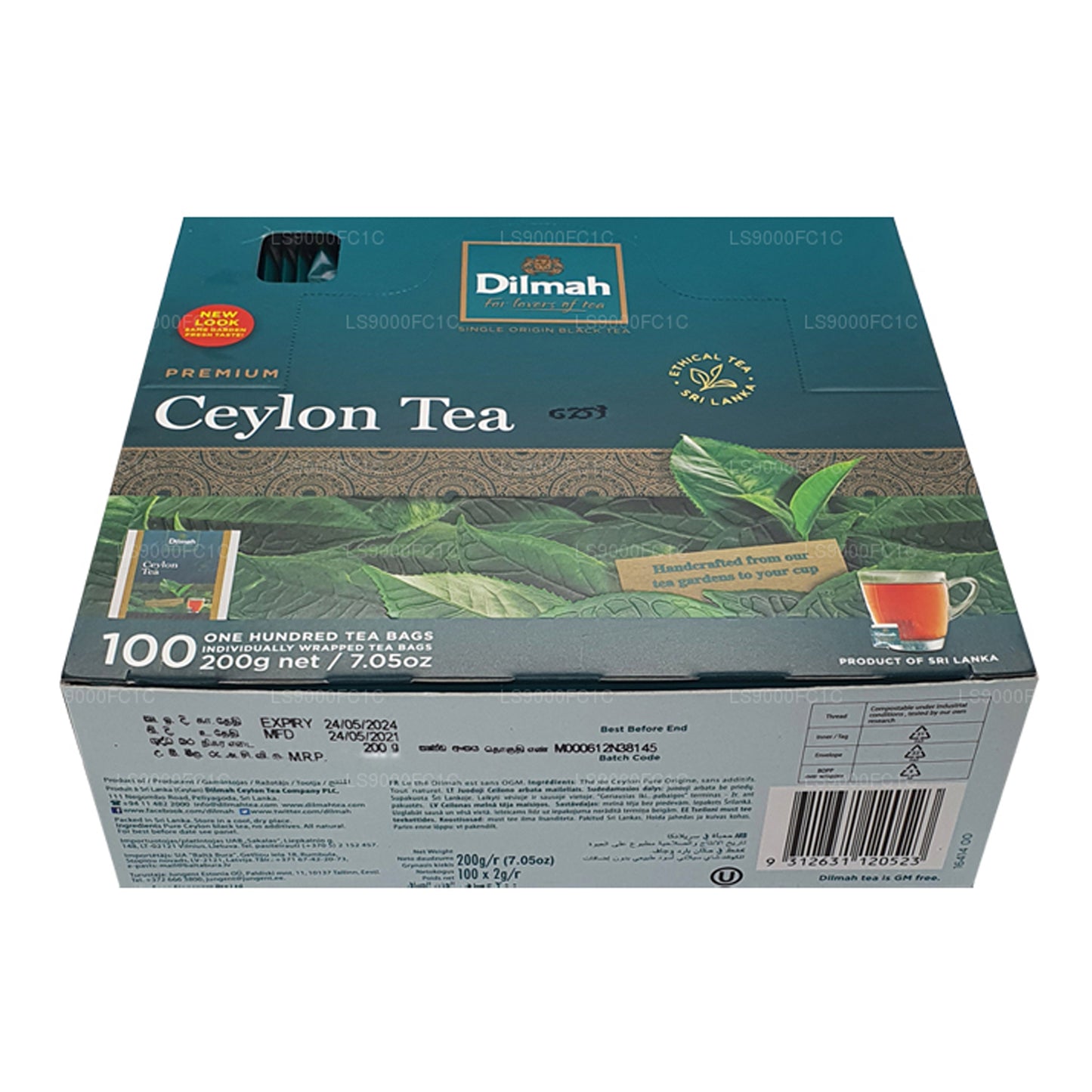 Цейлонский чай Dilmah Premium в индивидуальной упаковке 100 чайных пакетиков (200 г)