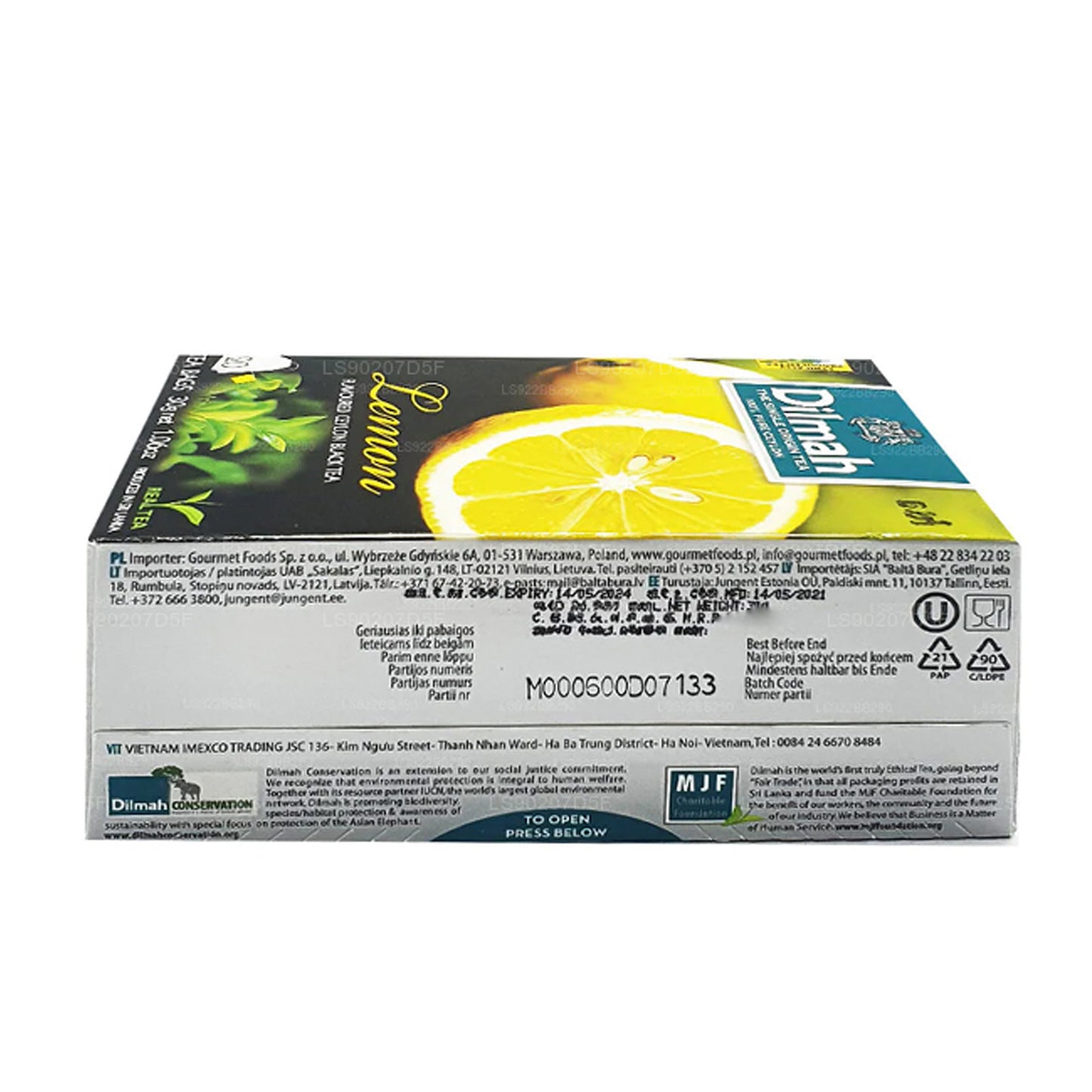 Чай Dilmah со вкусом лимона (30 г) 20 пакетиков