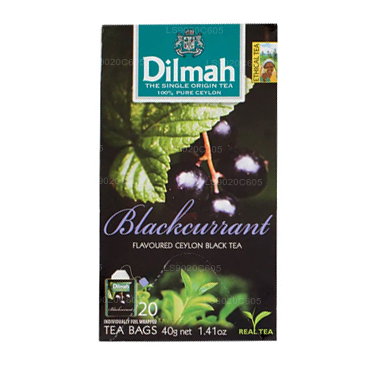 Чай Dilmah со вкусом черной смородины (40 г) 20 пакетиков