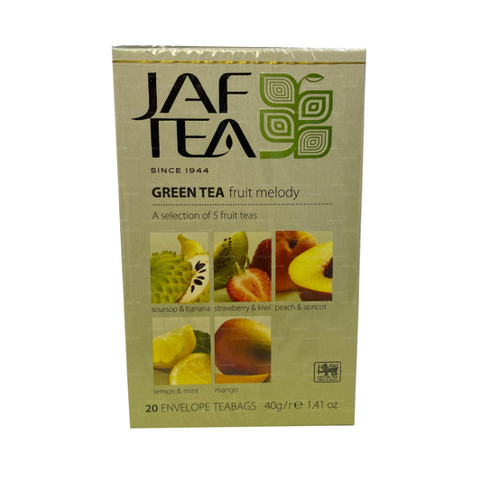 Jaf Tea Pure Green Collection Зеленый чай Фруктовая мелодия (40 г) 20 чайных пакетиков