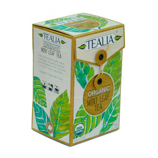 Органические листья мяты Tealia (40 г) 20 пакетиков чая Pyramid