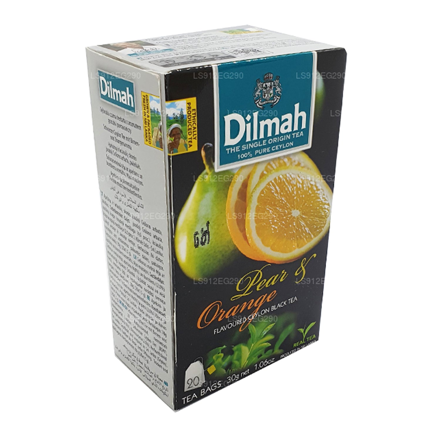 Цейлонский черный чай Dilmah со вкусом груши и апельсина (30 г) 20 пакетиков