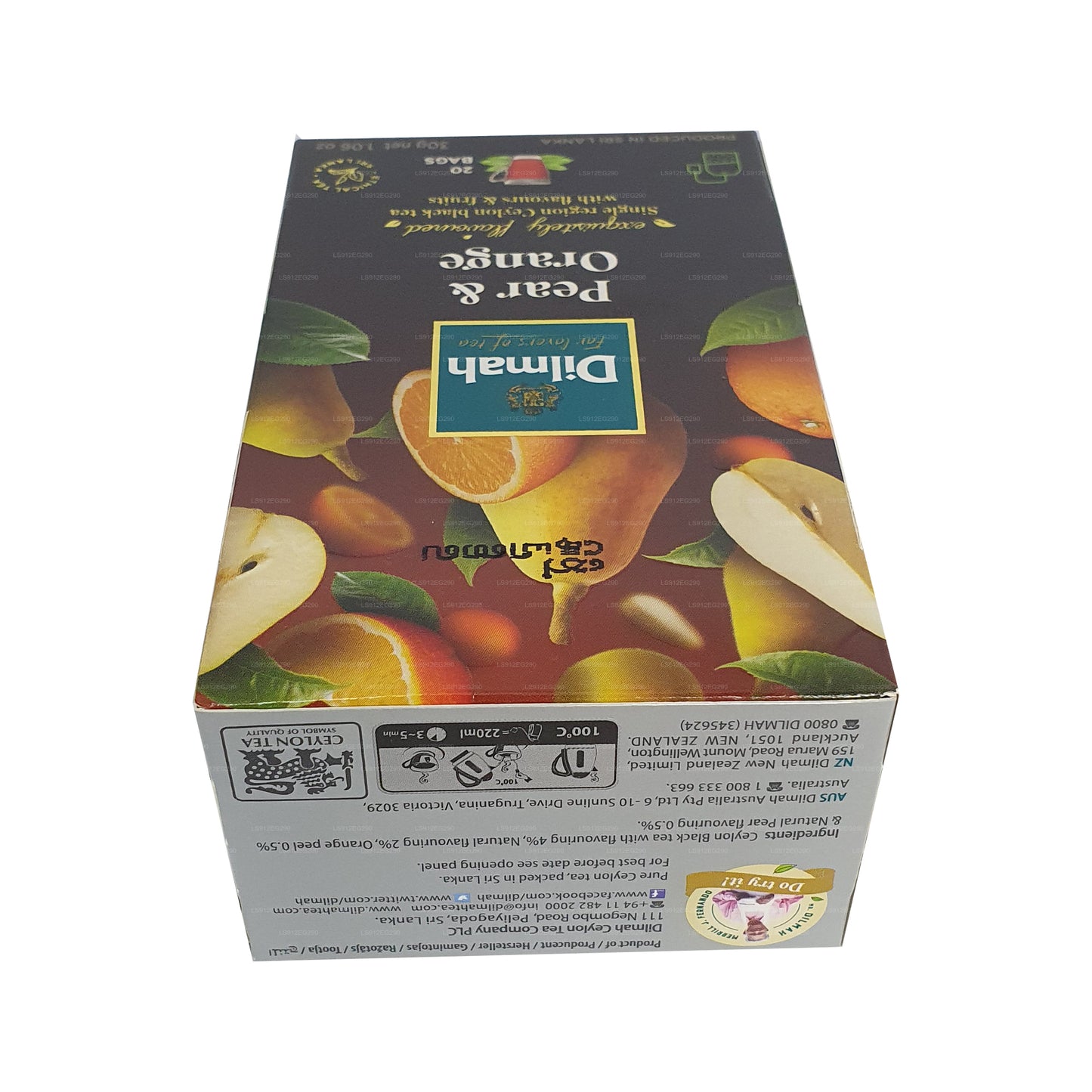 Цейлонский черный чай Dilmah со вкусом груши и апельсина (30 г) 20 пакетиков