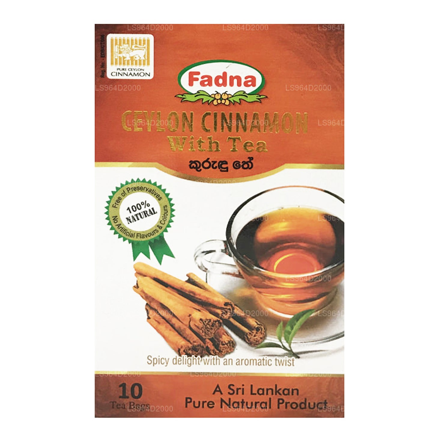 Травяной чай Fadna с цейлонской корицей (20 г) 10 чайных пакетиков