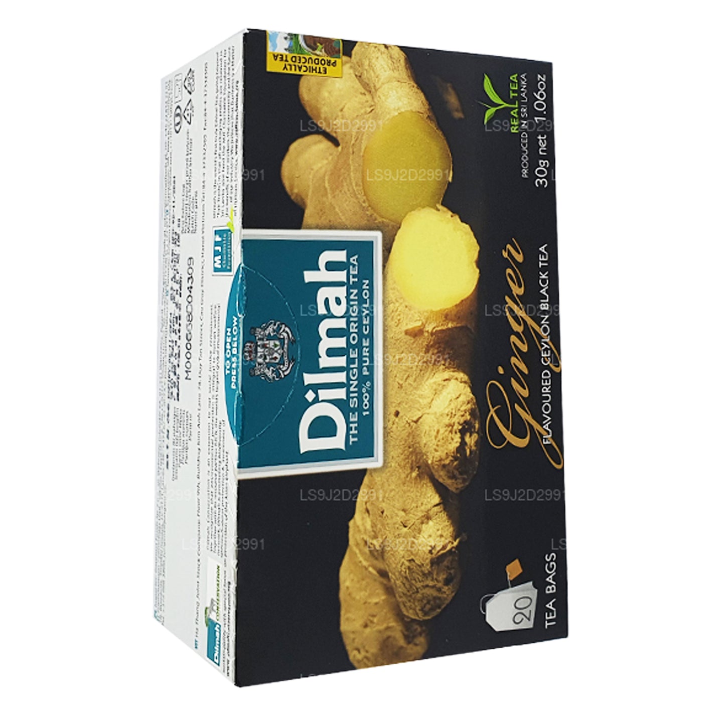 Черный чай Dilmah со вкусом имбиря (30 г) 20 пакетиков