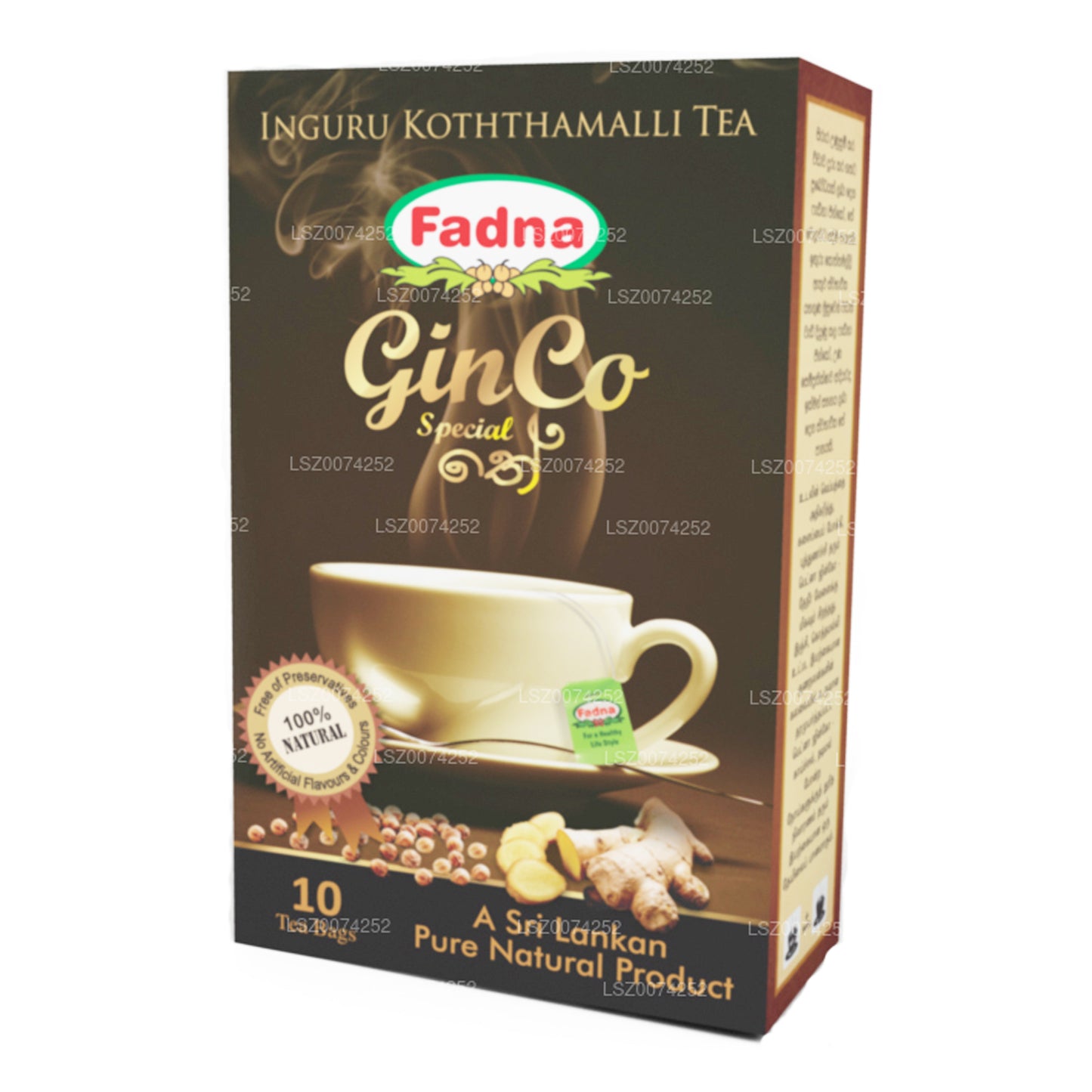 Чай Fadna со вкусом имбиря и кориандра (20 г) 10 чайных пакетиков
