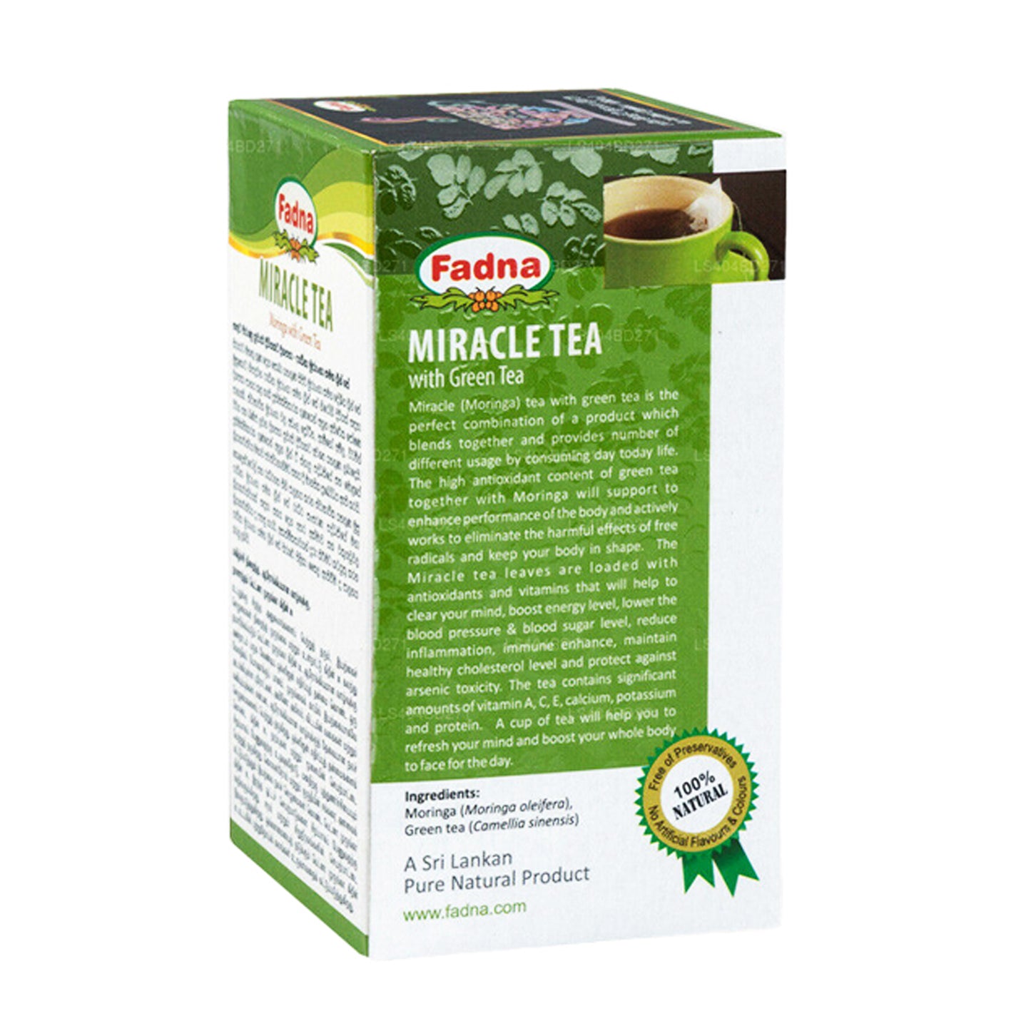 Чай Fadna Miracle «Моринга» с зеленым чаем (40 г) 20 чайных пакетиков