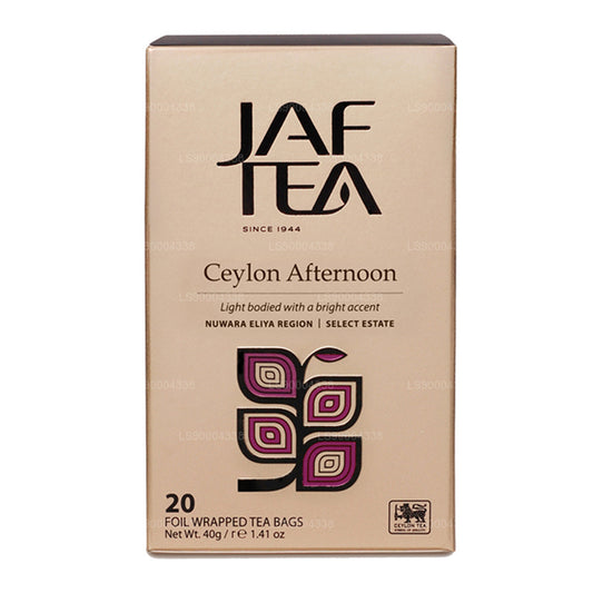 Цейлонская послеобеденная фольга Jaf Tea Classic Gold Collection в пакетиках для чая в пакетиках (40 г)