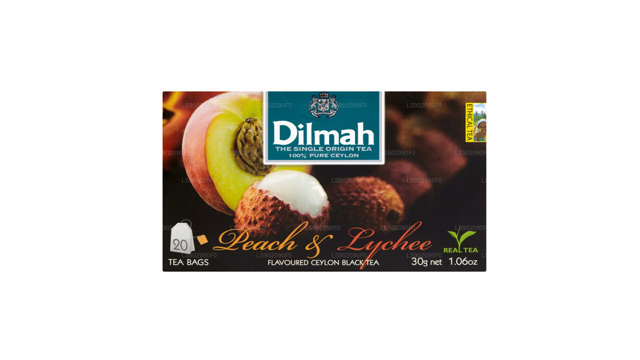 Чай Dilmah со вкусом персика и личи (30 г) 20 чайных пакетиков