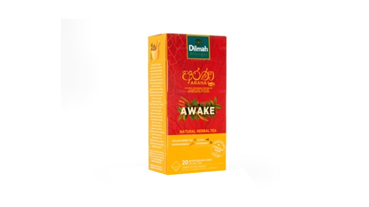 Натуральный травяной зеленый чай Dilmah Arana Awake (20 пакетиков чая без бирки)