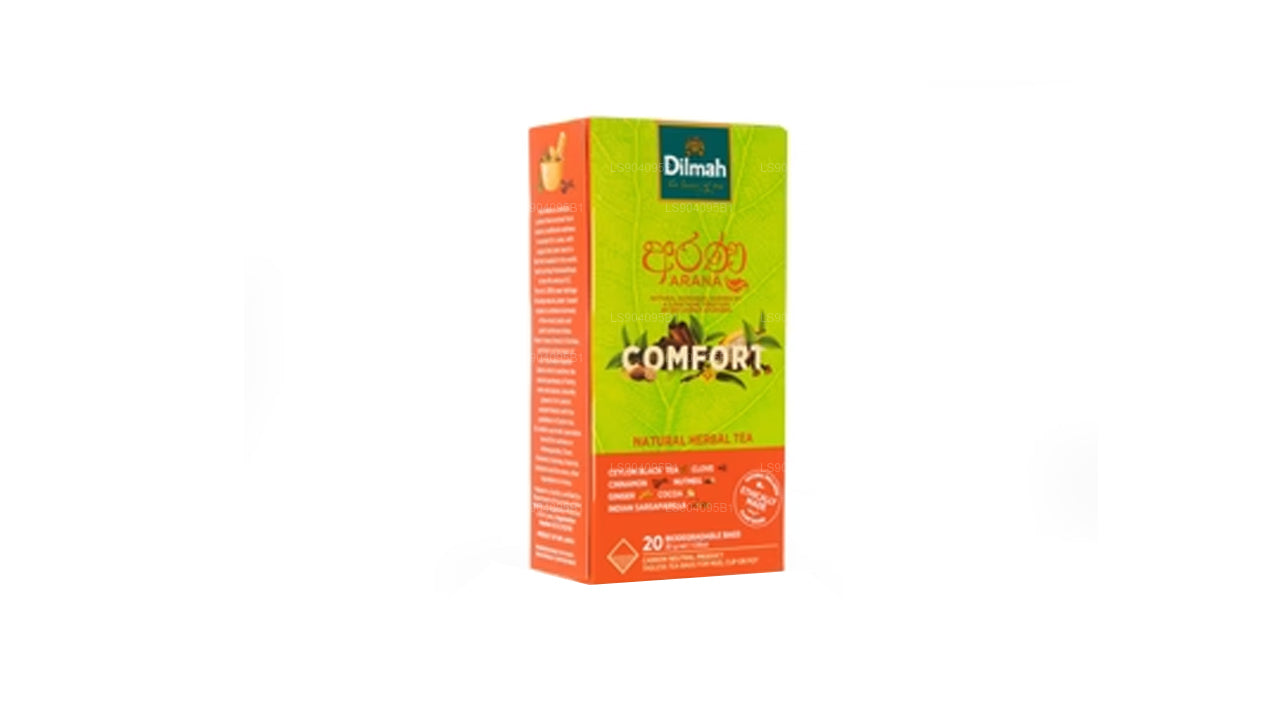 Натуральный травяной черный чай Dilmah Arana Comfort (20 пакетиков чая без бирки)