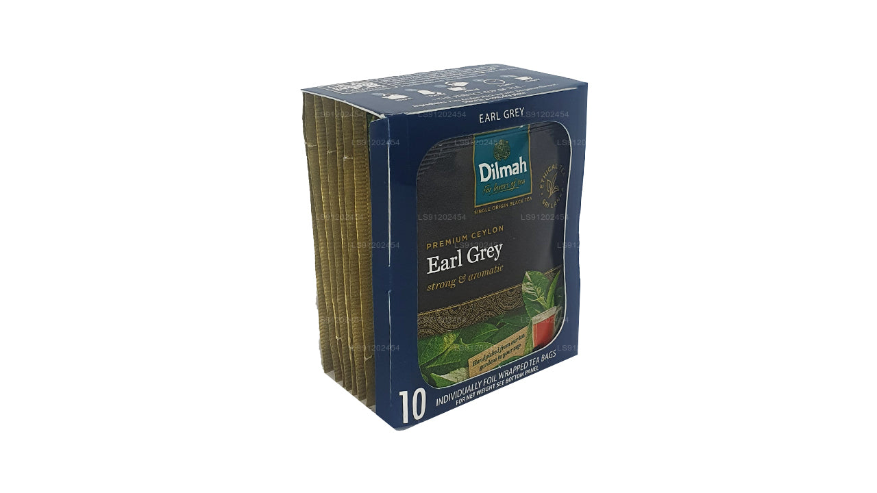 Чай Dilmah Earl Grey (20 г) 10 чайных пакетиков в индивидуальной упаковке в фольге